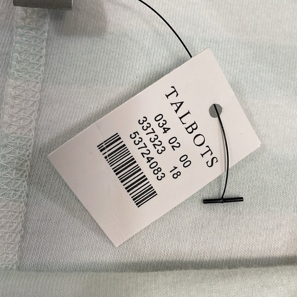 NWT T by Talbots Mint Green White Striped Mockneck Pullover Drawstring Hem XS - Picture 13 of 16